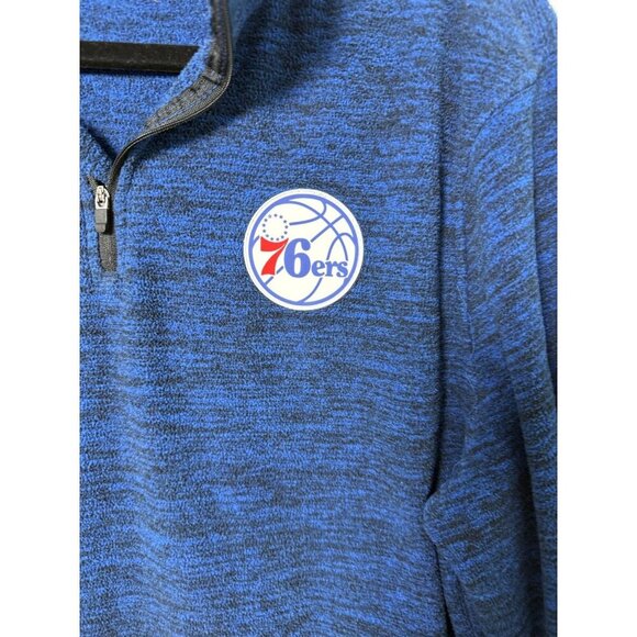 Ultra Game NBA Philadelphia 76ers Blue & Black 1/4 Zip Fleece Men's Size Medium - Picture 3 of 10